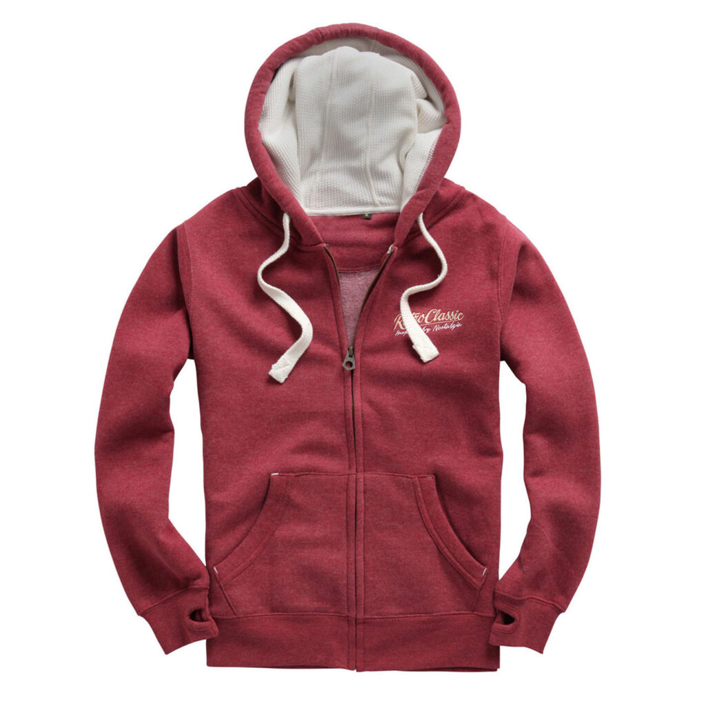 RetroClassic Full-Zip Hoodie – Heavyweight Comfort and Timeless Style - Wine Melange