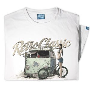 RetroClassic Rusty Rat Camper & BMX T-shirt | Hayburner Bus