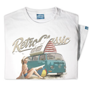 RetroClassic Retro Beach Life Camper Van & Heather Valentine T-Shirt