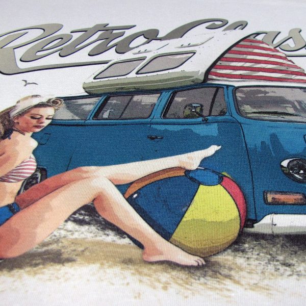 Beach Life Camper Van and Heather Valentine Mens T-Shirt