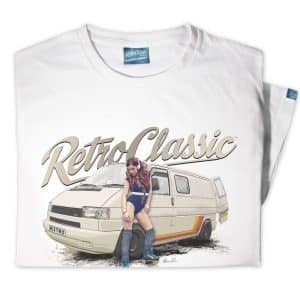 RetroClassic Vaughan's T4 Camper & Retro Roller Skate Pin-Up T-Shirt