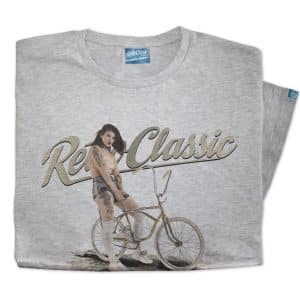 Vintage Muscle Bike and Model Mia Mens T-Shirt