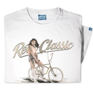 RetroClassic Vintage Muscle Bike & Model Mia Rosa T-Shirt