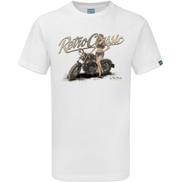 Tiny shorts LaRoss Pin-up and Harley Inspired Motorbike Mens T-Shirt - Image 7