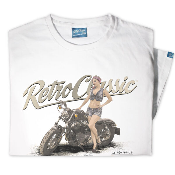 Tiny shorts LaRoss Pin-up and Harley Inspired Motorbike Mens T-Shirt - Image 6