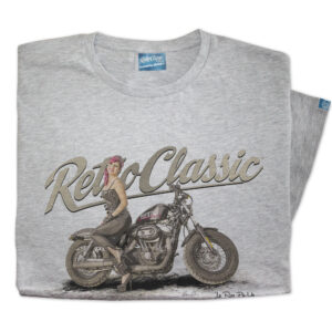 Leathers LaRoss Pin-up and Harley Inspired Motorbike Mens T-Shirt