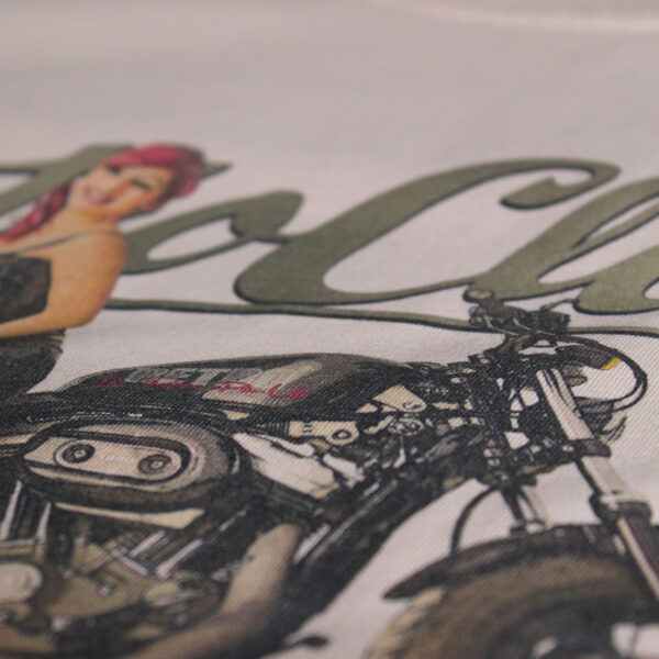 Leathers LaRoss Pin-up and Harley Inspired Motorbike Mens T-Shirt - Image 4