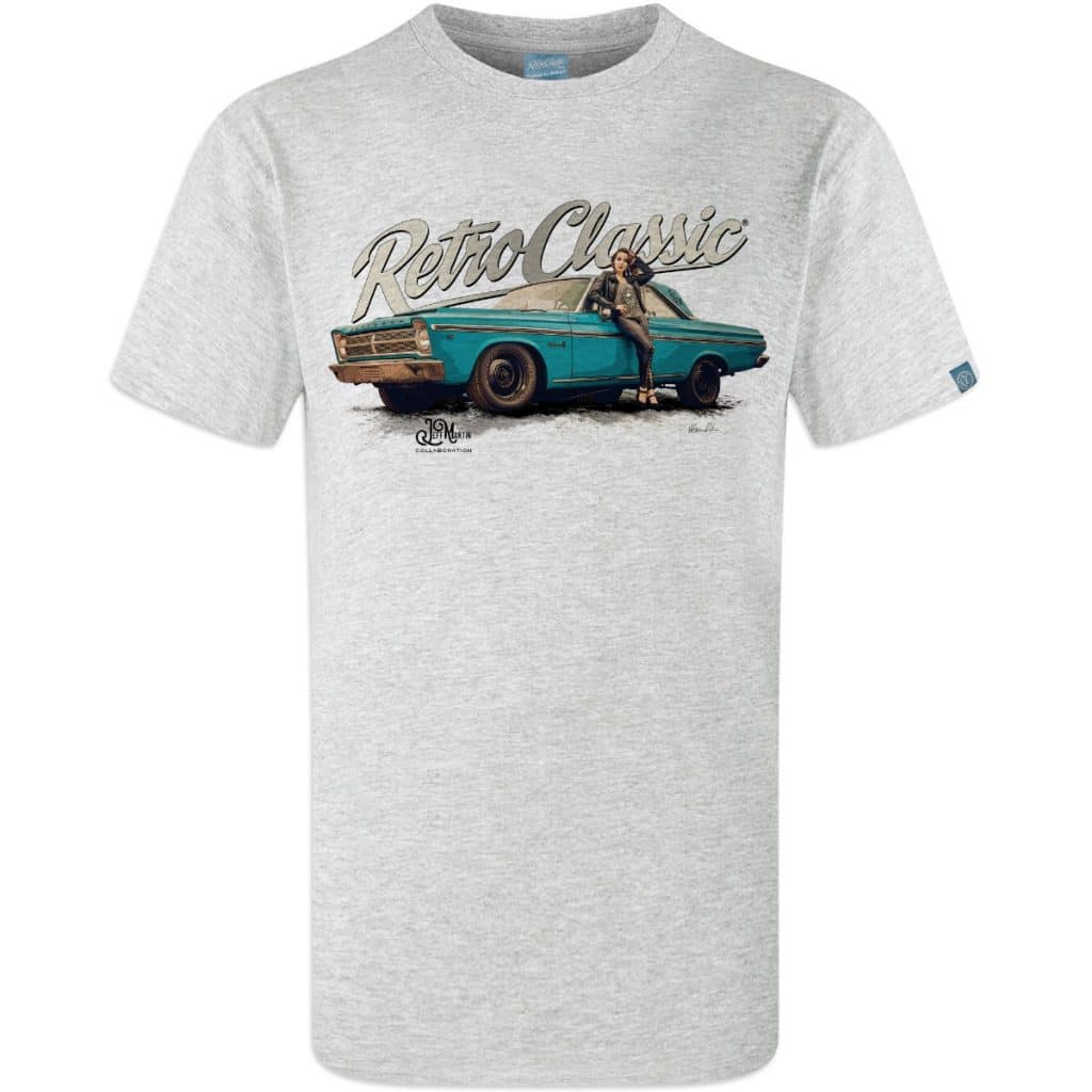 65 Plymouth Belvedere Muscle Car and Rina Bambina Mens T-Shirt - Image 2