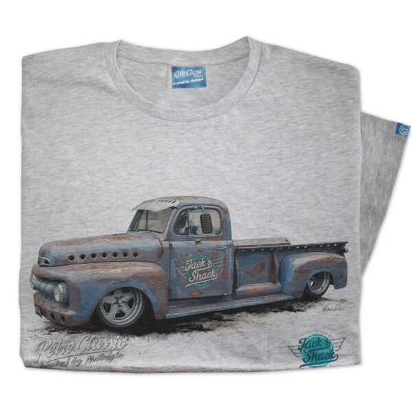Jack's Shack 1952 ford f100 Monster Pick-Up Truck Mens T-Shirt - Image 2