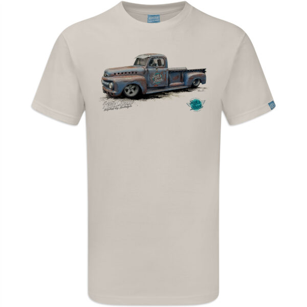 Jack's Shack 1952 ford f100 Monster Pick-Up Truck Mens T-Shirt - Image 7