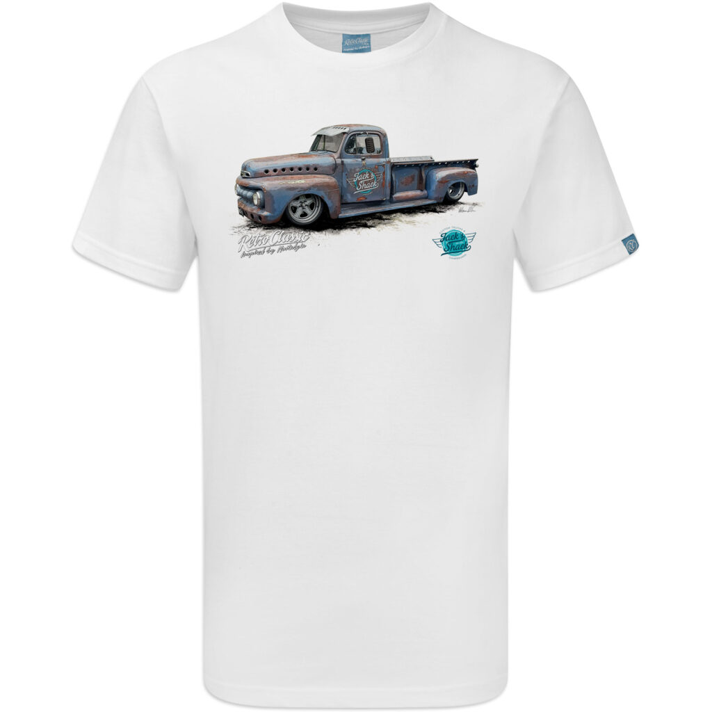Jack's Shack 1952 ford f100 Monster Pick-Up Truck Mens T-Shirt - Image 5