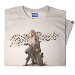 Yamaha FZ8 Motorbike & Biker Chick Model Sophie Mens T-Shirt