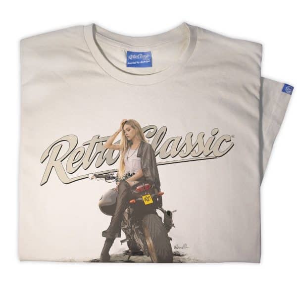Yamaha FZ8 Motorbike & Biker Chick Model Sophie Mens T-Shirt
