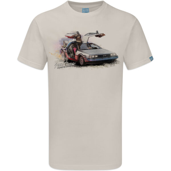 BTTF Car Replica 'DeLorean Time Machine' Mens T-Shirt - Image 5