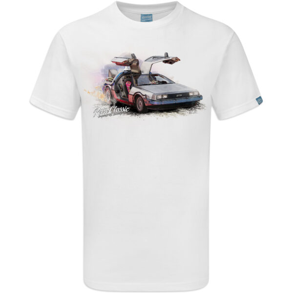 BTTF Car Replica 'DeLorean Time Machine' Mens T-Shirt - Image 3