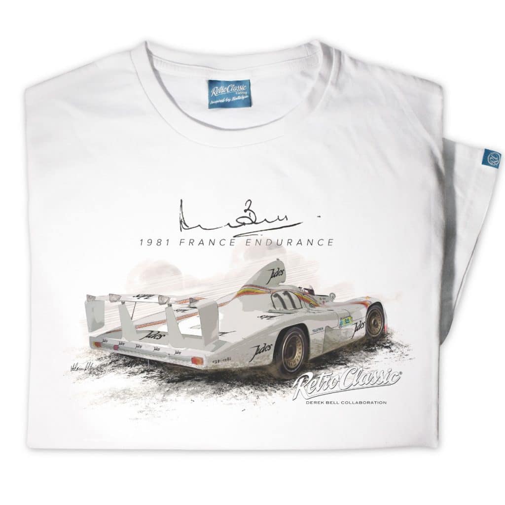 Official Derek Bell ‘1981 France Endurance Race’ Porsche 936 No. 11 T-Shirt - Image 2