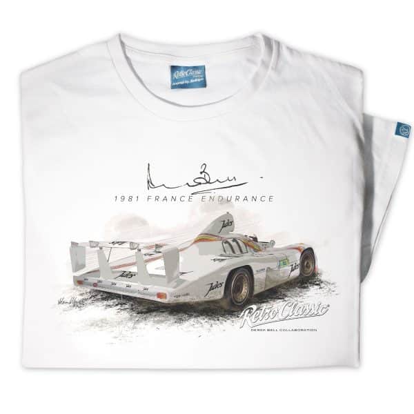 Official Derek Bell ‘1981 France Endurance Race’ Porsche 936 No. 11 T-Shirt - Image 2