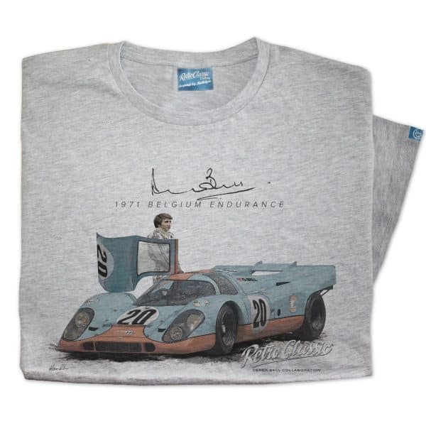 Official Derek Bell ‘1971 Belgium Endurance Race’ Porsche 917 T-Shirt - Image 6
