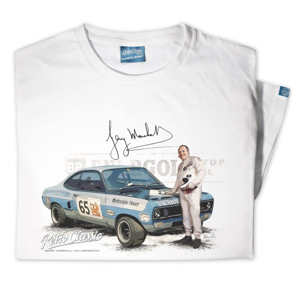 Mens 1971 Vauxhall Firenza 'Old Nail' Official Gerry Marshall Classic Race Car T-Shirt