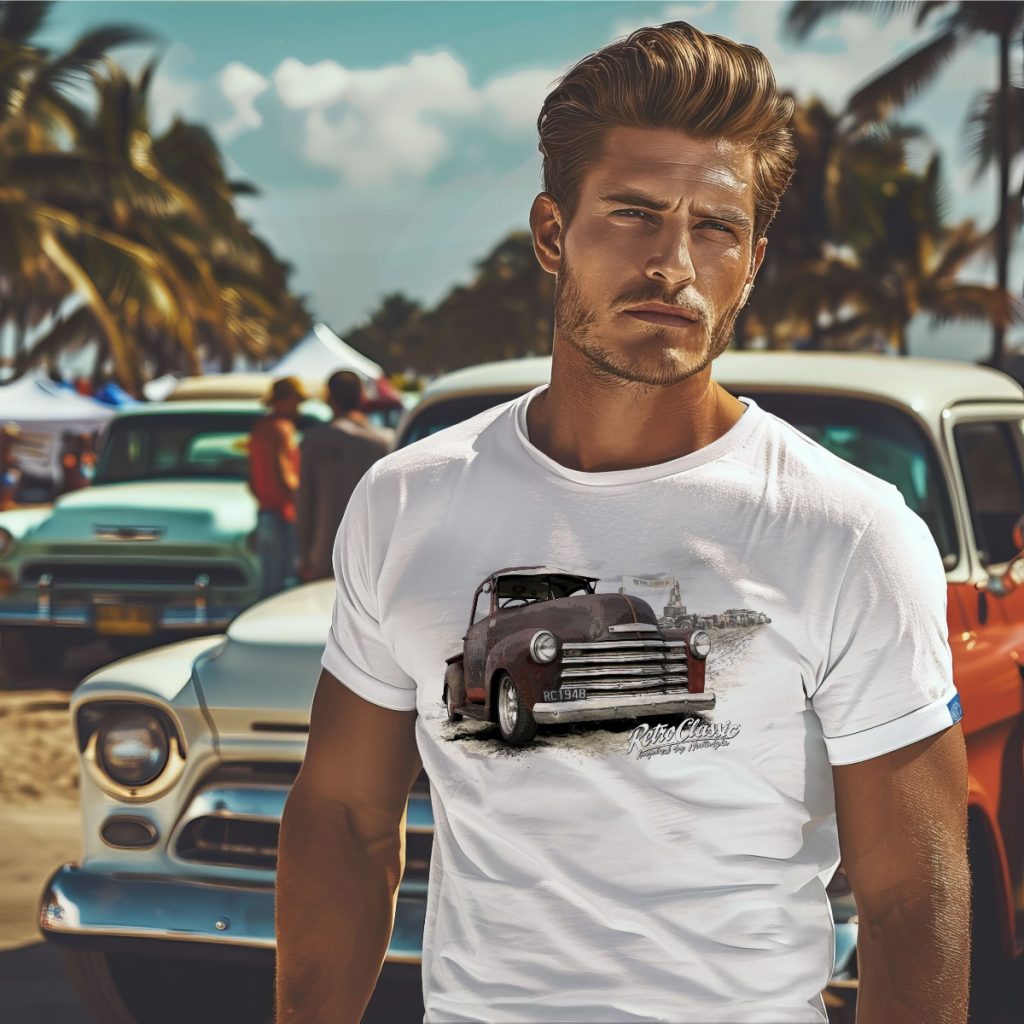 Mike Noble's - 1948 American Chevy Truck Mens T-Shirt - Image 8