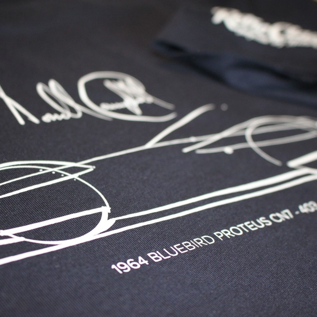 Stefan Marjoram's 1964 Donald Campbell 'Land Speed' Bluebird Proteus CN7 Mens T-Shirt - Image 2