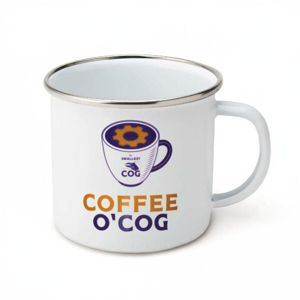 The Smallest Cog Authentic Cog White Enamel Mug - Image 2