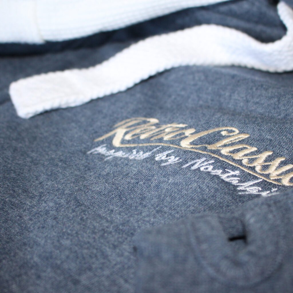RetroClassic Full-Zip Hoodie – Heavyweight Comfort - Navy Melange - Image 2