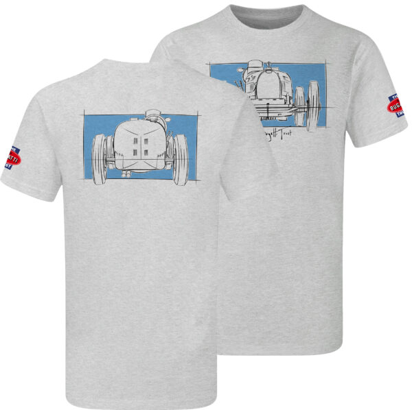 The Bugatti Trust – Stefan Marjoram Bugatti T35 Grand Prix car Sketch Kids T-Shirt - Image 5