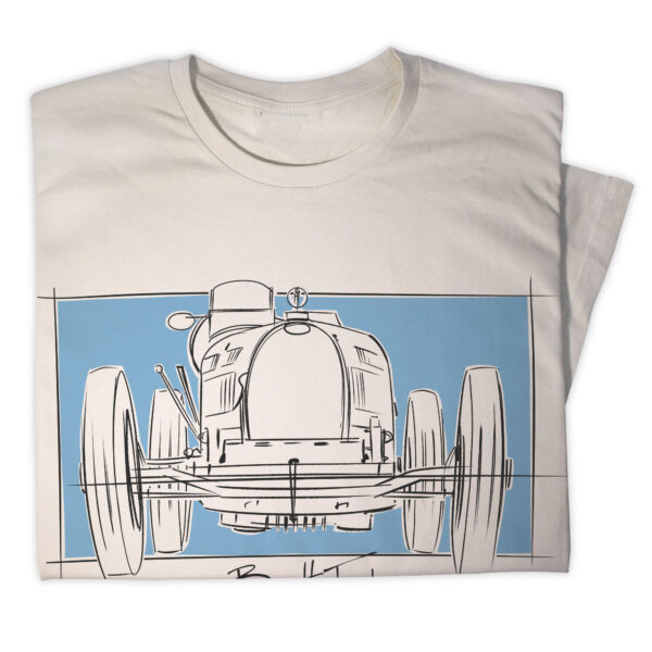 The Bugatti Trust – Stefan Marjoram Bugatti T35 Grand Prix car Sketch T-Shirt - Image 3